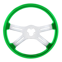 United Pacific - 18" Vibrant Color 4 Spoke Steering Wheel (Candy Apple Green)