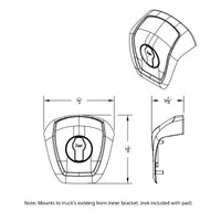 United Pacific - Chrome Steering Wheel Horn Pad For 2013-2021 Kenworth T680