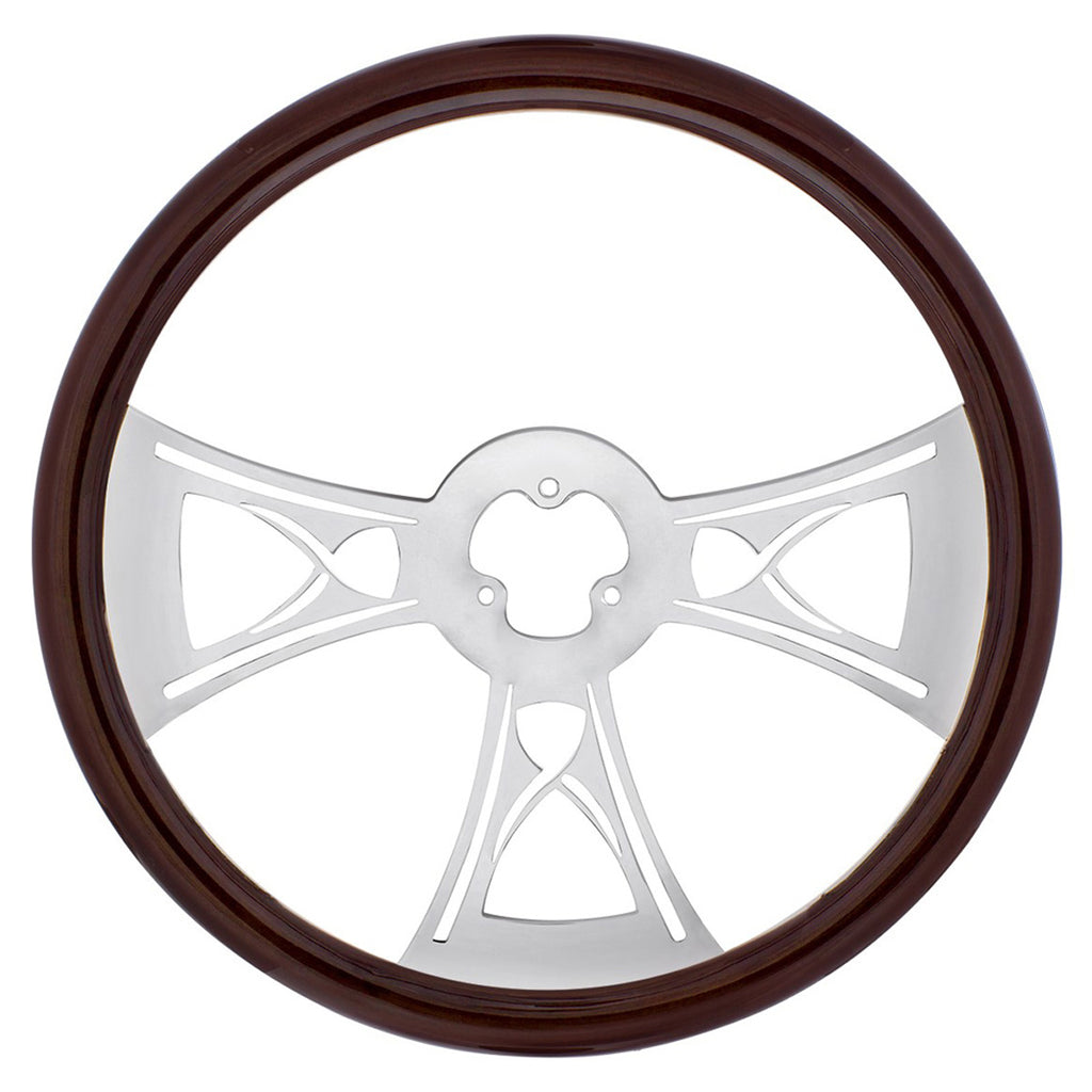United Pacific - 18" Wood Steering Wheel (Hourglass)