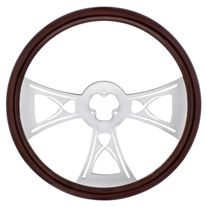United Pacific - 18" Wood Steering Wheel (Hourglass)