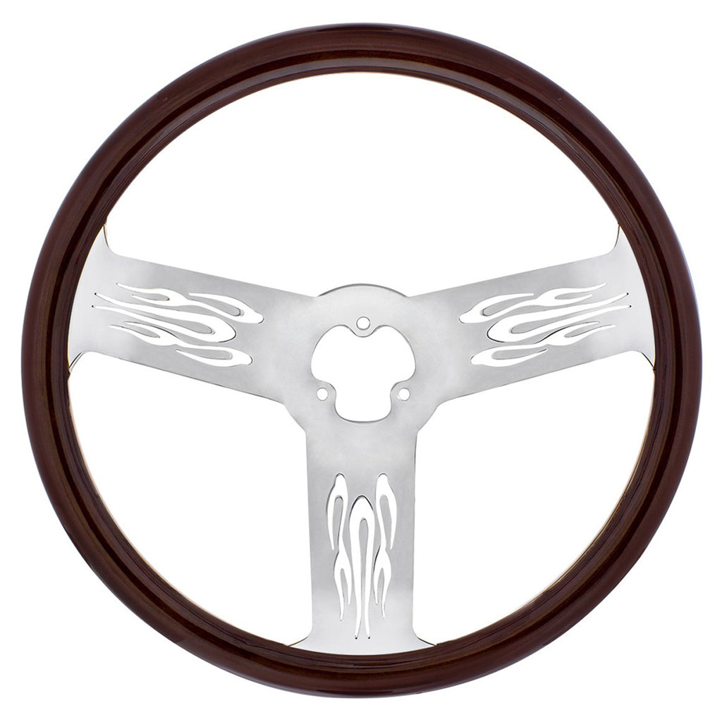 United Pacific - 18" Wood Steering Wheel (Firestorm)