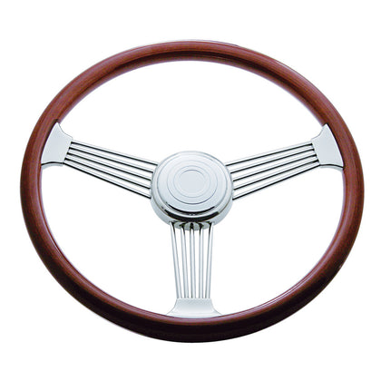 18" Banjo Steering Wheel With Hub & Horn Button Kit For Peterbilt (1998-2005), Kenworth (2001-2002)