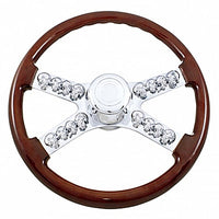 United Pacific - 18" Skull Steering Wheel With Hub & Horn Kit (International or 89'-06 Freightliner)