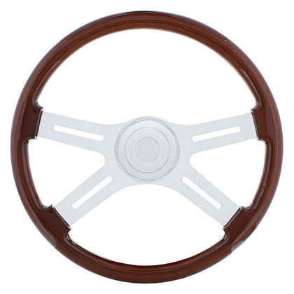 United Pacific - 18" 4 Spoke Steering Wheel With Hub & Horn Kit (International)