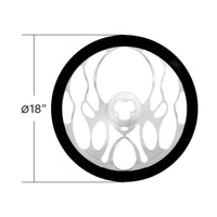 United Pacific - 18" Chrome Aluminum "Blaze" Style Steering Wheel With Black Leather Rim