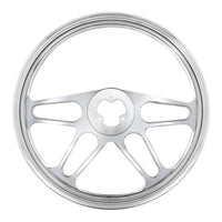 United Pacific - 18" Chrome Aluminum "4-Spoke" Style Steering Wheel