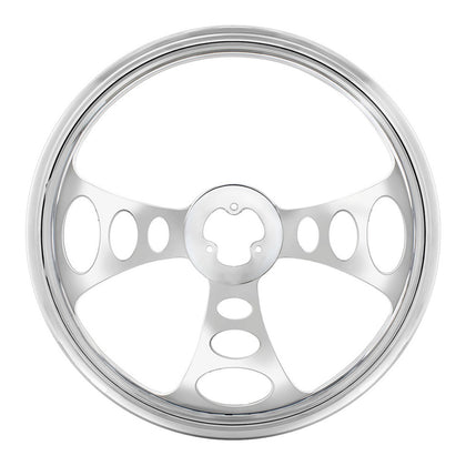 United Pacific - 18" Chrome Aluminum "Chopper" Style Steering Wheel
