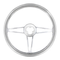 United Pacific - 18" Chrome Aluminum "3-Spoke" Style Steering Wheel