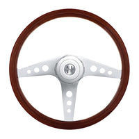 18" GT Style Wood Steering Wheel With Hub & Horn Button Kit For Peterbilt (2003+) & Kenworth (2003+)