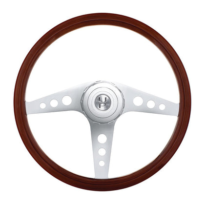 18" GT Style Wood Steering Wheel With Hub & Horn Button Kit For Peterbilt (2003+) & Kenworth (2003+)