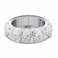 United Pacific - Chrome Die-Cast Skull Horn Button Bezel