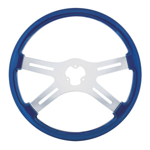 United Pacific - 18" Color 4 Spoke Steering Wheel (Electric Blue or Indigo Red)