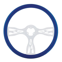 United Pacific - 18" Color Flame Steering Wheel (Electric Blue or Indigo Red)