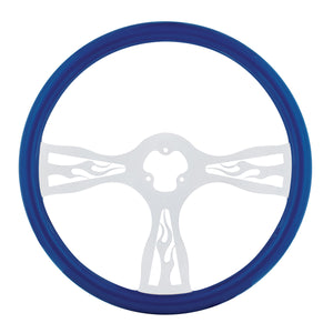 United Pacific - 18" Color Flame Steering Wheel (Electric Blue or Indigo Red)