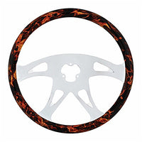 United Pacific - 18" Flame Steering Wheel With Hydro-dip Finish Wood - Boss
