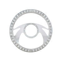 14" Chrome Aluminum Scorpion Style Steering Wheel With Black Engineered Leather Grip