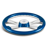 18" 4 Spoke Steering Wheel With Color Matching Horn Bezel (Electric Blue or Indigo Red)