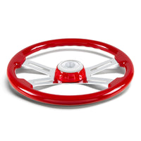 18" 4 Spoke Steering Wheel With Color Matching Horn Bezel (Electric Blue or Indigo Red)