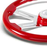 18" 4 Spoke Steering Wheel With Color Matching Horn Bezel (Electric Blue or Indigo Red)