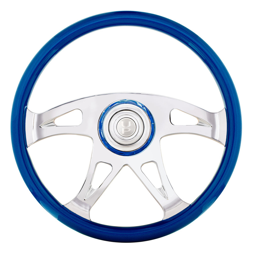18" Boss Steering Wheel With Color Matching Horn Bezel (Electric Blue or Indigo Red)