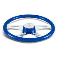 18" Boss Steering Wheel With Color Matching Horn Bezel (Electric Blue or Indigo Red)