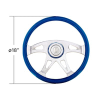 18" Boss Steering Wheel With Color Matching Horn Bezel (Electric Blue or Indigo Red)