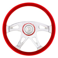 18" Boss Steering Wheel With Color Matching Horn Bezel (Electric Blue or Indigo Red)