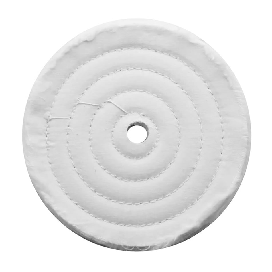 United Pacific - 6" or 8" White Soft Muslin Buff - 1/2" Arbor