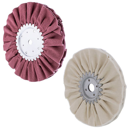 United Pacific - 6" Red or White Treated Airway Buff - 5/8" & 1/2" Arbor