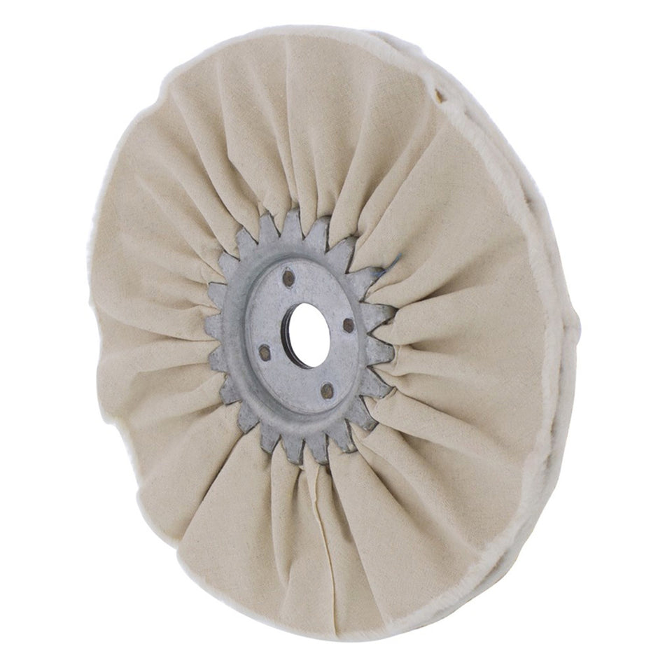 United Pacific - 6" Red or White Treated Airway Buff - 5/8" & 1/2" Arbor