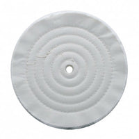 United Pacific - 8" White Soft Muslin Buff - 1/8" or 5/8" Arbor