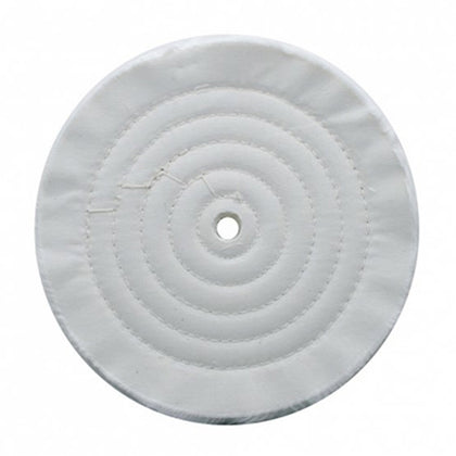United Pacific - 8" White Soft Muslin Buff - 1/8" or 5/8" Arbor