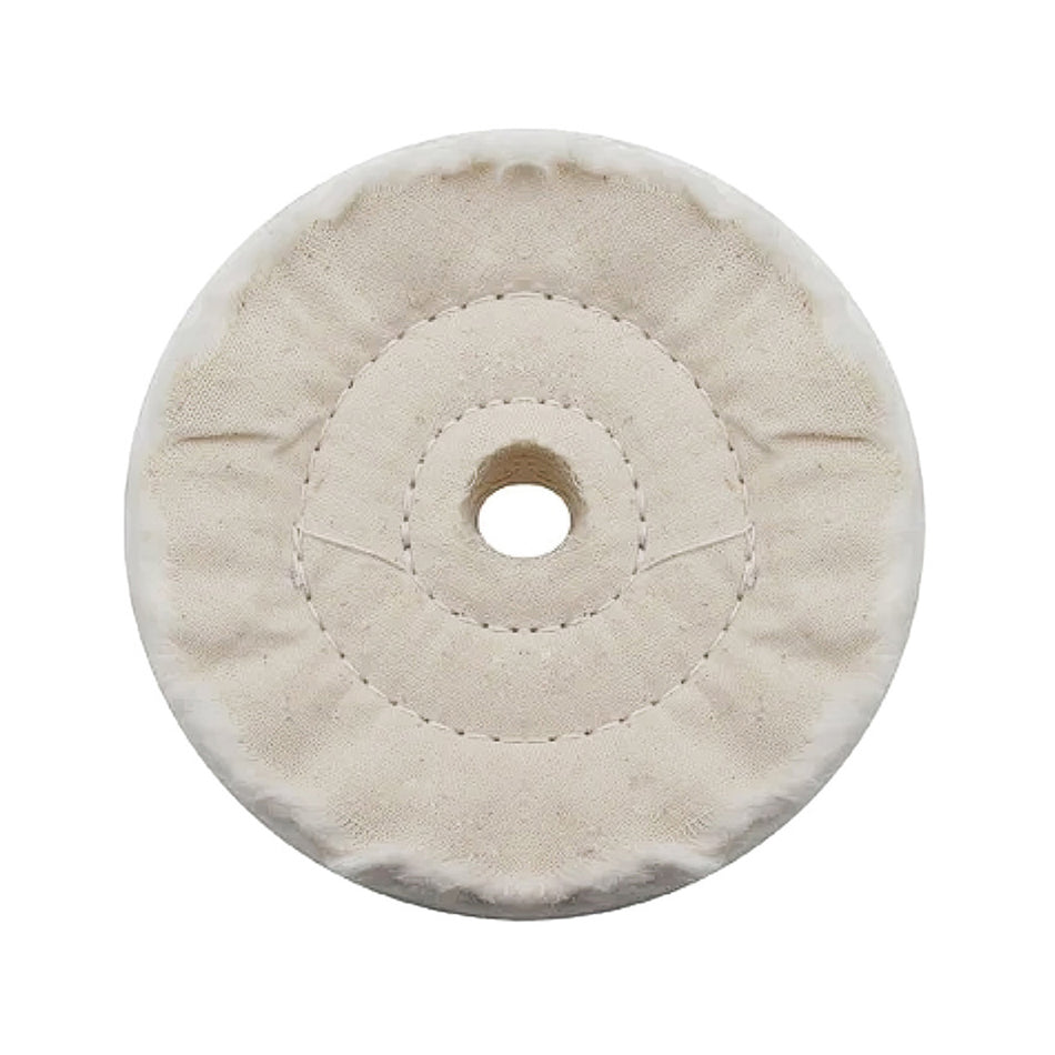 United Pacific - 3" White Soft Muslin Buff - 5/8" Arbor