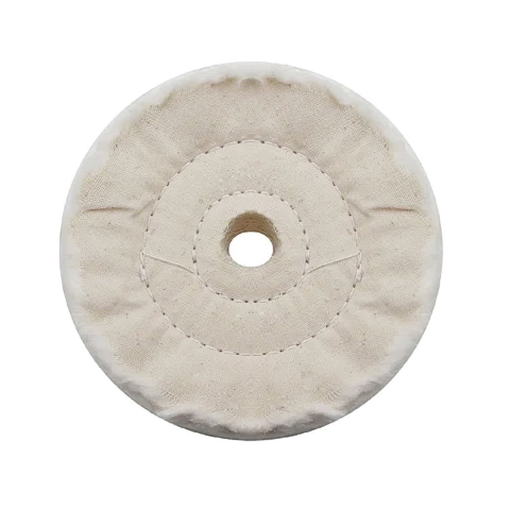 United Pacific - 3" White Soft Muslin Buff - 5/8" Arbor