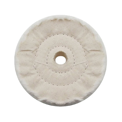 United Pacific - 3" White Soft Muslin Buff - 5/8" Arbor