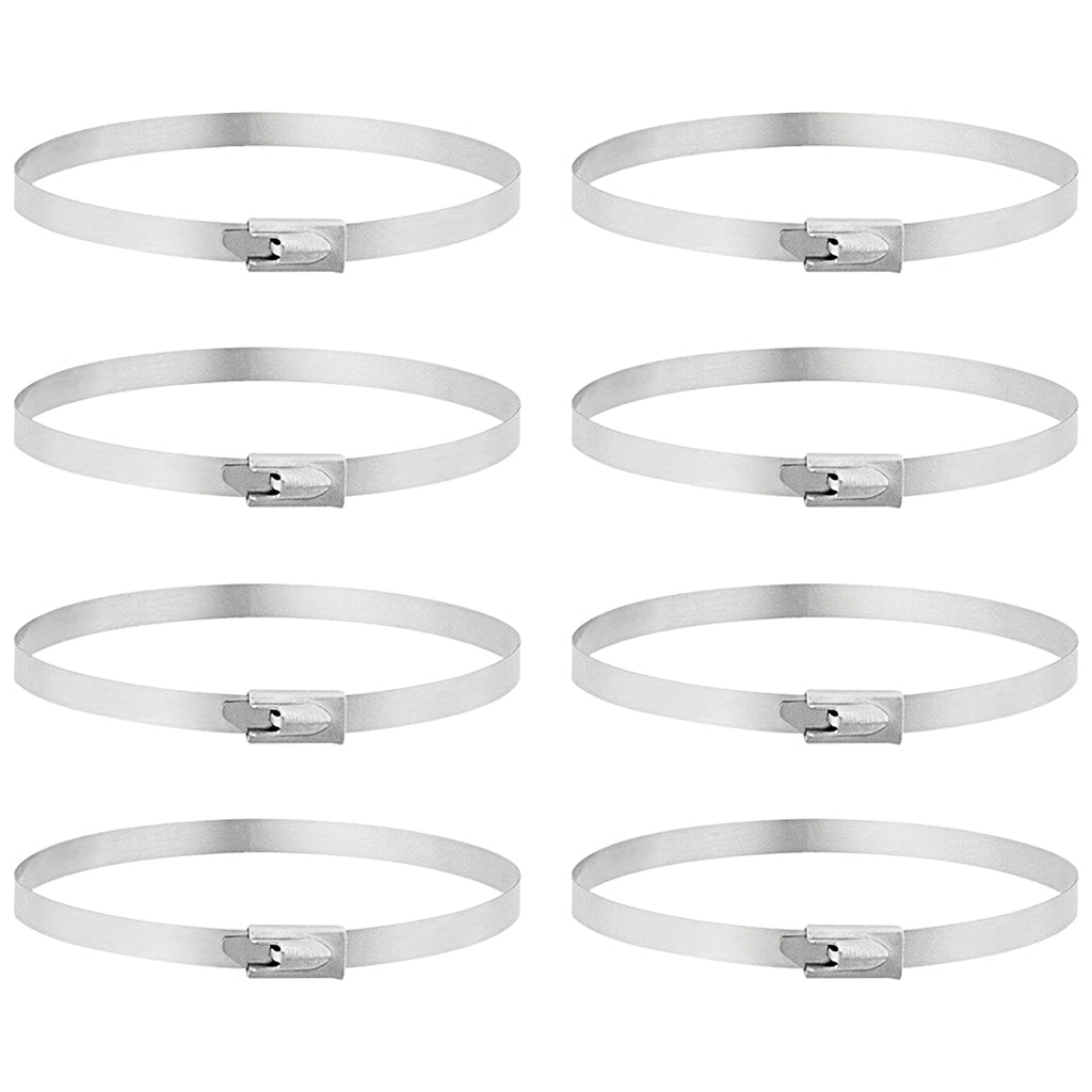 United Pacific - 8" Stainless Locking Cable Ties (8-Pack)