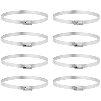 United Pacific - 8" Stainless Locking Cable Ties (8-Pack)