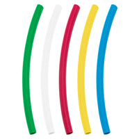 Assorted 1/8", 3/16", 1/4", 3/8" Blue, Clear, Green, Red, & Yellow Heat Shrink Tubing, 4" Long (10-Pack)