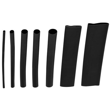 Assorted 1/16", 1/8", 3/16", 1/4", 3/8", or 1/2" Black Heat Shrink Tubing, 4" Long (7-Pack)
