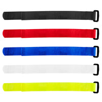 8" x 3/4" Hook & Loop Velcro Strip-Tie Fasteners with Buckle - Various Colors (8-Pack)