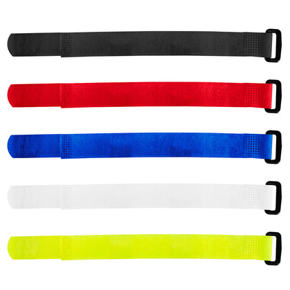8" x 3/4" Hook & Loop Velcro Strip-Tie Fasteners with Buckle - Various Colors (8-Pack)