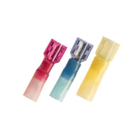 United Pacific - 22-18 AWG .250 Tab CS Fully Insulated Heat Shrink M Disconnect - Red (10-Pack)