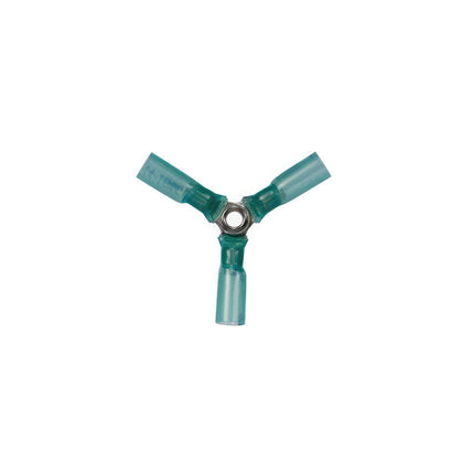 United Pacific - 16-14 AWG 3-Way (Y) CS Heat Shrink Connector - Blue (5-Pack)