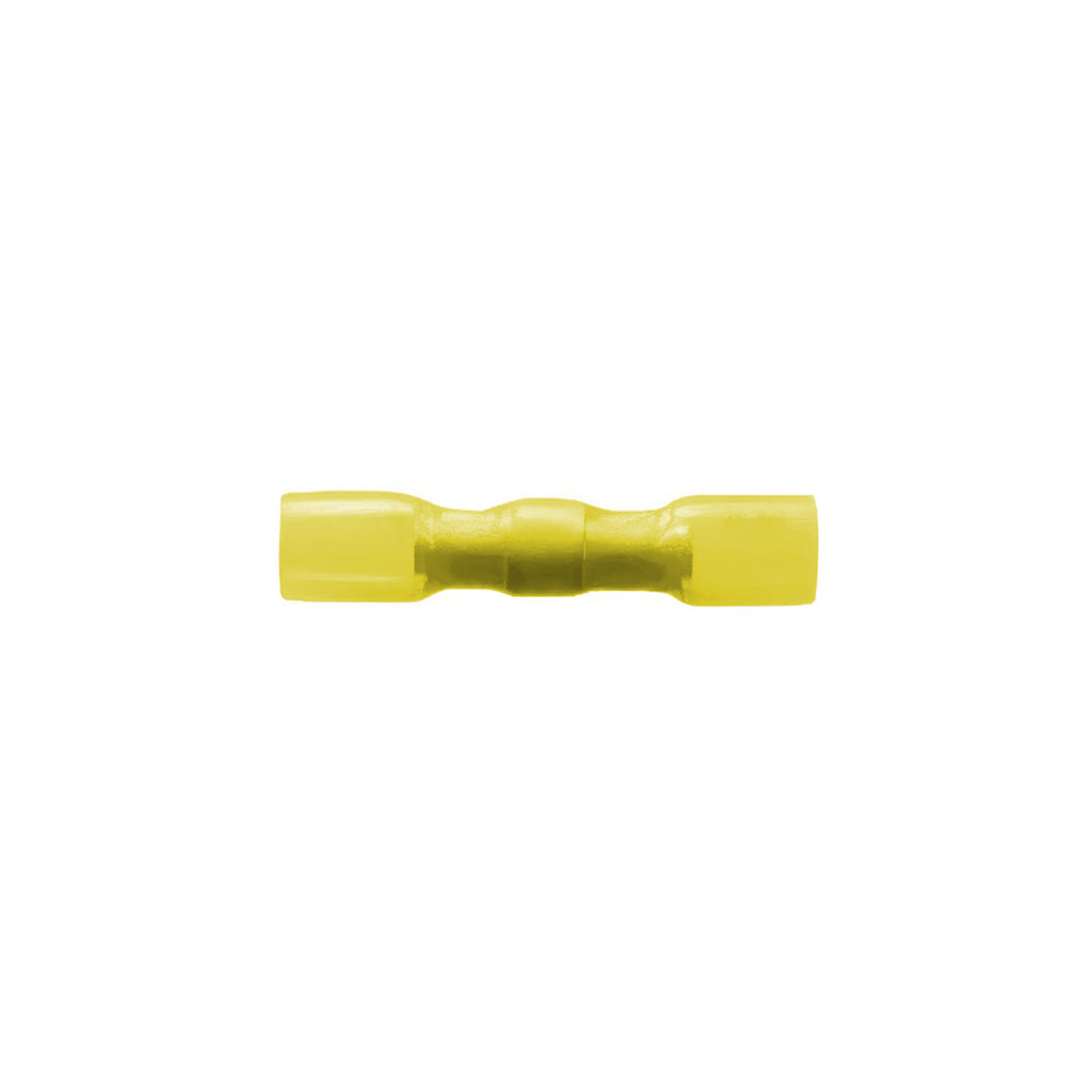 United Pacific - 12-10 AWG CSS Heat Shrink Butt Connector - Yellow (4-Pack)