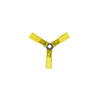 United Pacific - 12-10 AWG 3-Way (Y) CS Heat Shrink Connector - Yellow (5-Pack)
