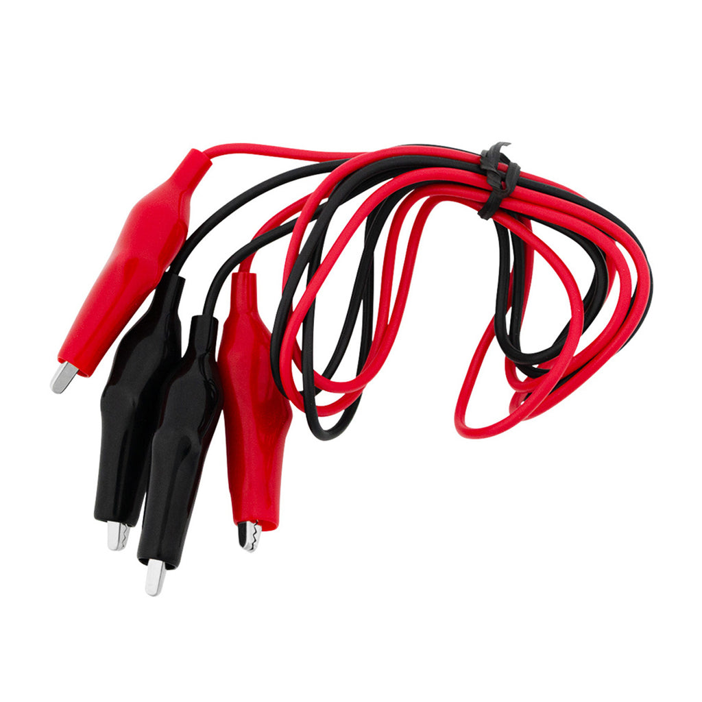 United Pacific - 10 Amp Alligator Test Clips w/ 36" Vinyl Leads & Boots, 1Red/1Black 1 Set