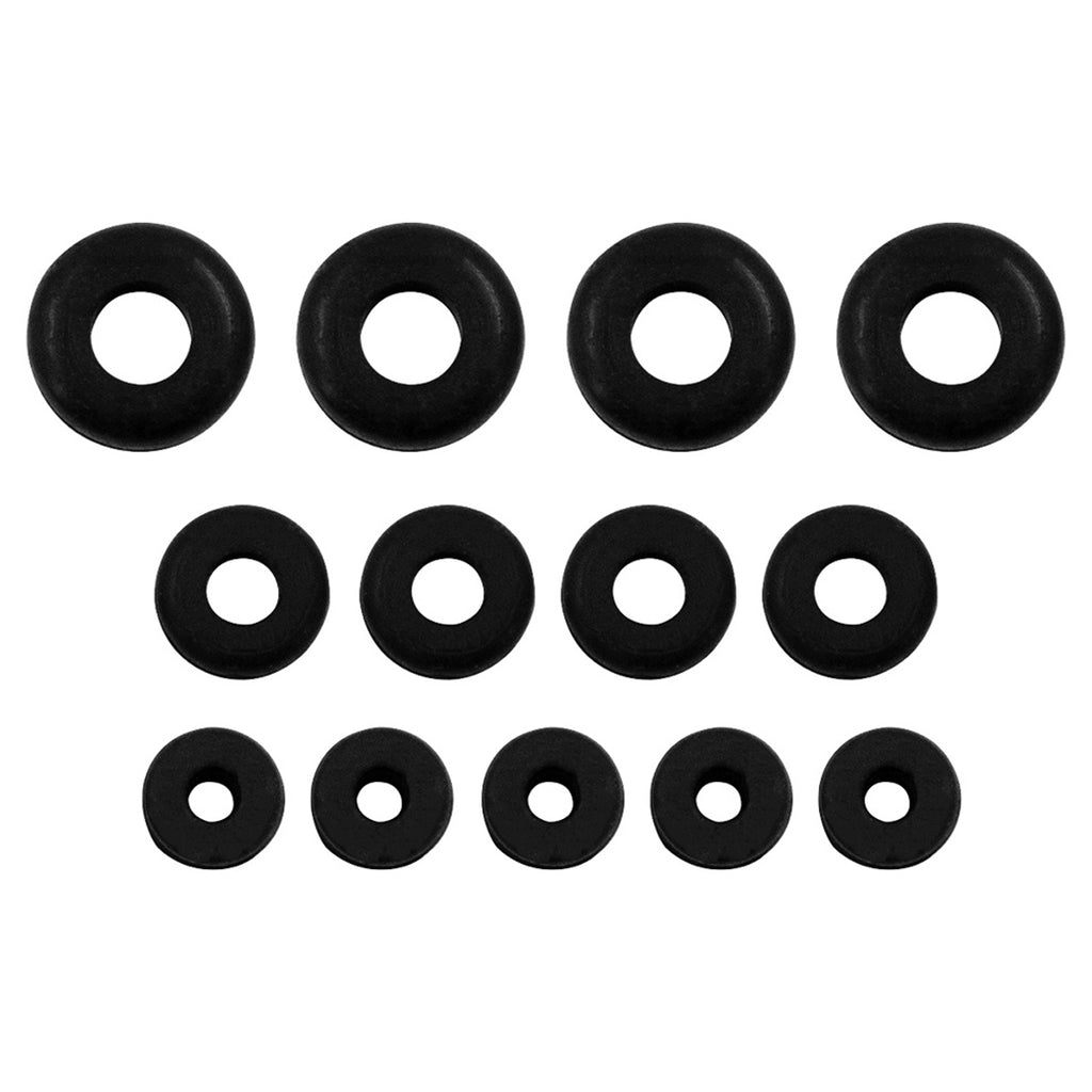 United Pacific - 1/4",5/16",3/8" Mounting Holes Black Vinyl Grommets (13-Pack)