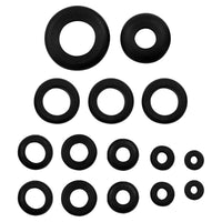 1/4",5/16",3/8",7/16",1/2",5/8",21/32",7/8" Mounting Holes Black Vinyl Grommets (15-Pack)