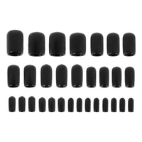 United Pacific - 1/8" thru 1/2" Assorted Black Vinyl Vaccum Caps (30-Pack)