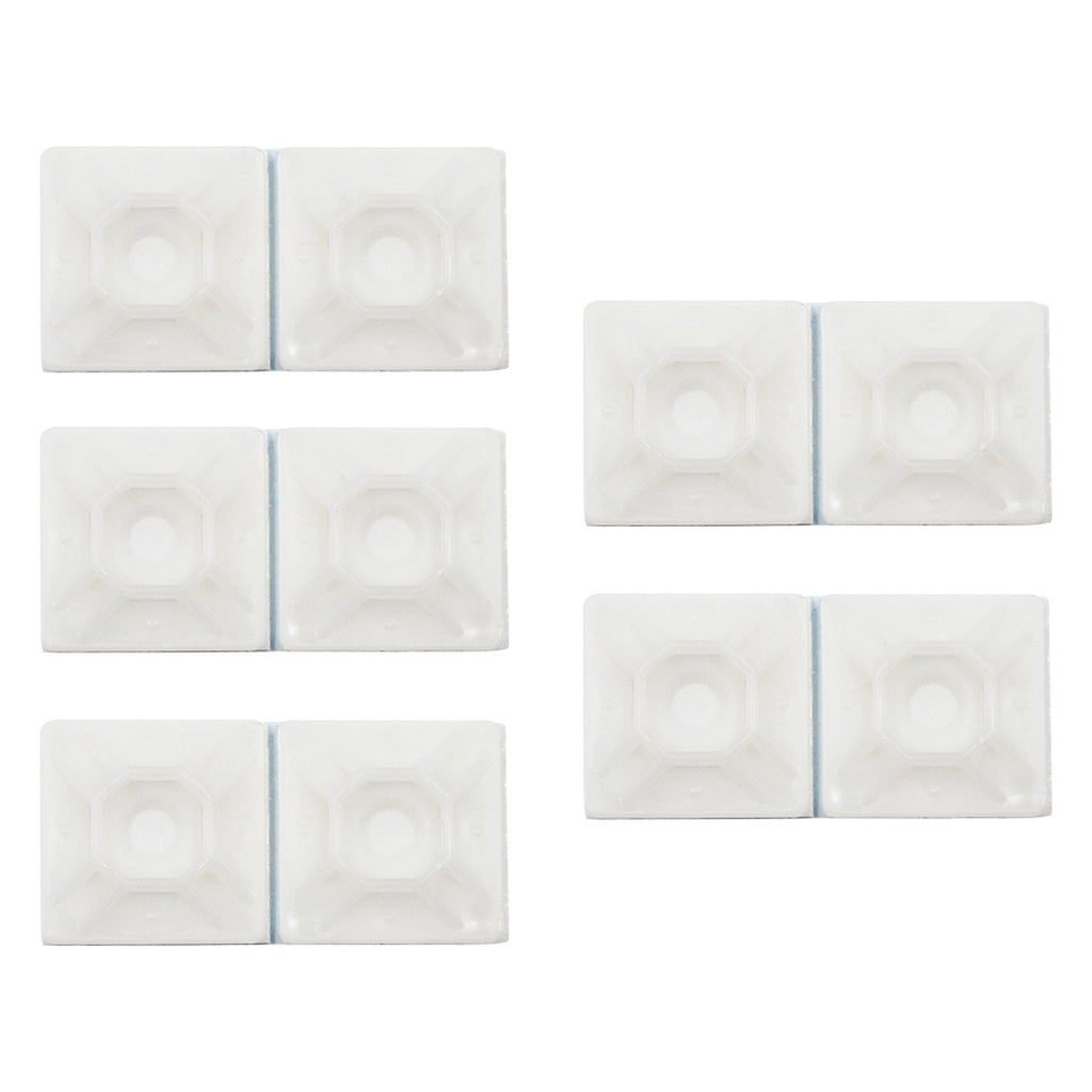 United Pacific - 1" Natural Nylon Adhesive Wire Tie Mount 50 lbs. Ties (10-Pack)